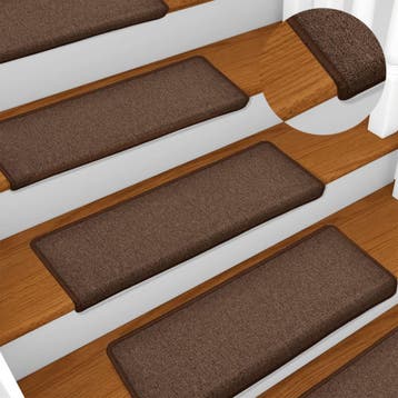 vidaXL Trapmatten 15 st 65x21x4 cm Bruin Rechthoekige Rand, Verzenden, Nieuw