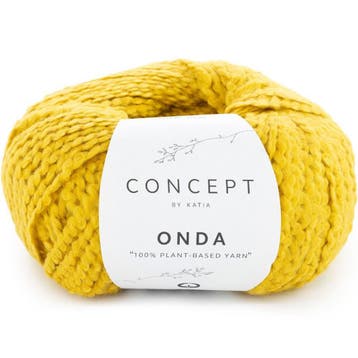 Katia Concept Onda - 91 Geel - Katoen met Bouclé-effect, Hobby en Vrije tijd, Breien en Haken, Ophalen of Verzenden, Nieuw