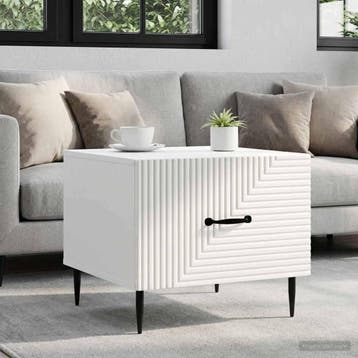 vidaXL Salontafel met lade Wit 49 x 50 x 40 cm Bewerkt hout, Huis en Inrichting, Verzenden, Nieuw, Overige houtsoorten, 50 tot 100 cm