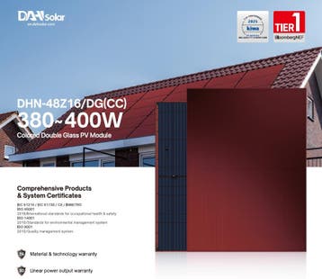 DAH 400W Oranje Zonnepaneel – Dubbel Glas / TopCon, Verzenden, Nieuw, Paneel, 200 wattpiek of meer