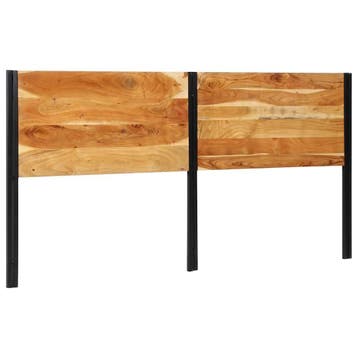 vidaXL Hoofdeinde 200 cm massief acaciahout en ijzer, Verzenden, Nieuw, Bruin, Hout