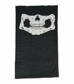 Haarband Multifunctioneel 45x25cm - Schedel Patroon - Wit, Nieuw