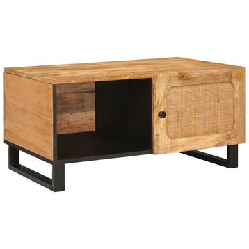 vidaXL Salontafel Naturel 80 x 50 x 40 cm Massief Mango Hout, Huis en Inrichting, Tafels | Salontafels, Verzenden, Nieuw, Overige houtsoorten