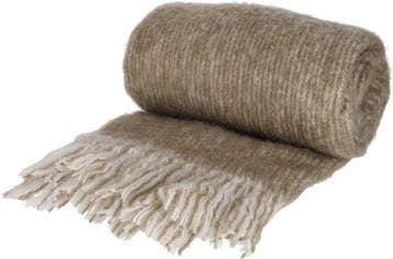 Jens Living Mohair Plaid Jess -125 x 150 cm  - Beige, Verzenden, Nieuw