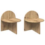 vidaXL Nachtkastje 2 pcs Artisanaal eiken 40 x 35,5 x 45,5, Minder dan 45 cm, Verzenden, Nieuw, Minder dan 55 cm