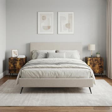 vidaXL Nachtkastje 2 st Gerookt eiken 43 x 34,5 x 50 cm, Minder dan 45 cm, Verzenden, Nieuw, Minder dan 55 cm