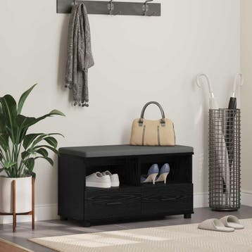 vidaXL Halbank Zwarte Eik 80 x 38 x 46 cm, Verzenden, Nieuw
