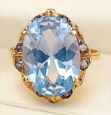 Zonder minimumprijs - Ring - 9 kt. Geel goud, Zilver, Nieuw