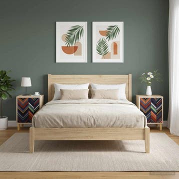 vidaXL Nachtkastje OMMEN 2 st Sonoma Eiken 36 x 33 x 50 cm, Minder dan 45 cm, Verzenden, Nieuw, Minder dan 55 cm
