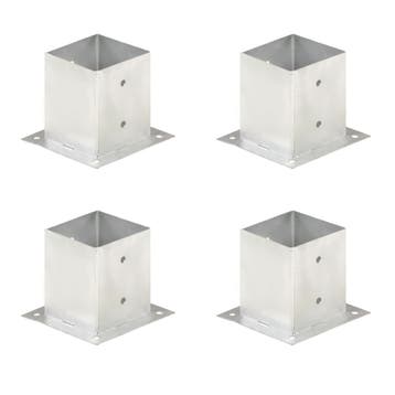 vidaXL Paalankers 4 st 121 mm gegalvaniseerd metaal, Verzenden, Nieuw