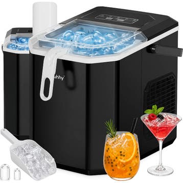 Ruhhy IJsblokjesmachine 1,2 l zwart met compressor, 2 ijs..., Huis en Inrichting, Ophalen of Verzenden, Nieuw
