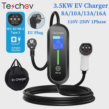 3.5KW Draagbare EV Charger Type 2 | 16A 1-Fase Laadstation v, Verzenden, Nieuw