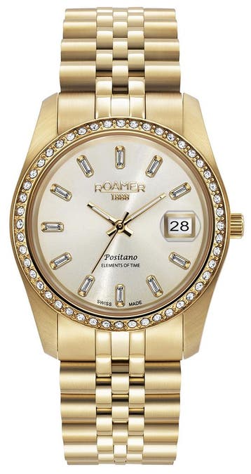 Roamer Positano 853858 48 39 20 dameshorloge 34 mm, Overige merken, Staal, Verzenden, Polshorloge