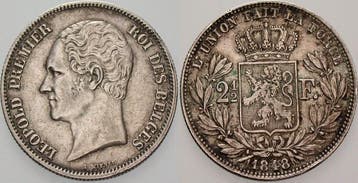 2 1/2 Franc 1848 Belgie-koenigreich Leopold I 1831-1865, Verzenden