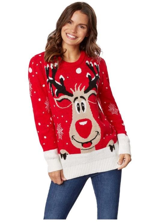 2dekans | DressForFun – Kersttrui Rudi Rendier – Maat XXL –, Diversen, Kerst, Zo goed als nieuw, Ophalen of Verzenden