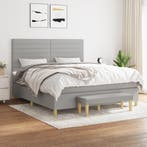 vidaXL Boxspring met matras stof lichtgrijs 160x200 cm, Huis en Inrichting, Slaapkamer | Bedden, Verzenden, 200 cm, 160 cm, Nieuw