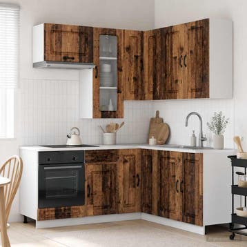 vidaXL Keukenblok KALMAR 8 st Oud hout Bewerkt hout, Verzenden, Nieuw, Bruin