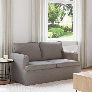 vidaXL Bank Taupe 144 x 80 x 85 cm Stof, Huis en Inrichting, Verzenden, Nieuw, Stof, Minder dan 150 cm
