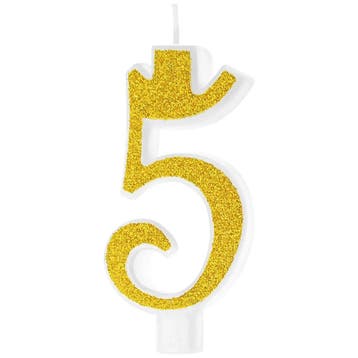 Cijferkaars Goud Glitter #5, Verzenden, Nieuw