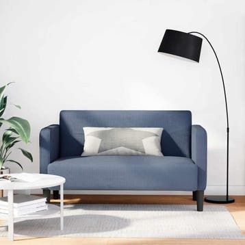 vidaXL Loveseat bank 109 cm corduroy stof blauw, Verzenden, Nieuw, Stof