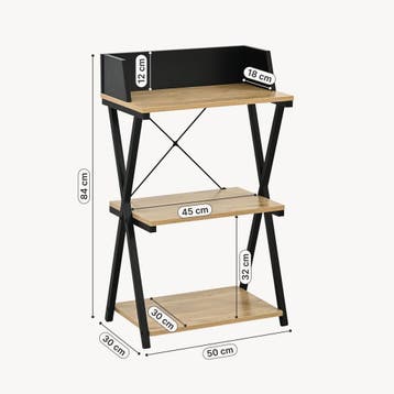 Staand rek Kappespoo 84x50x30 cm zwart en eikenkleurig [en.c, Verzenden, Nieuw