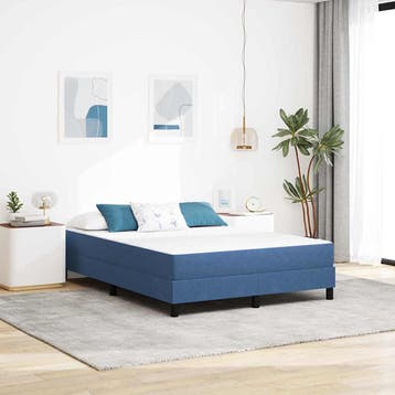 vidaXL Bedmatras met matras Blauw 140 x 190 cm Stof, Stof, Verzenden, Blauw, Nieuw
