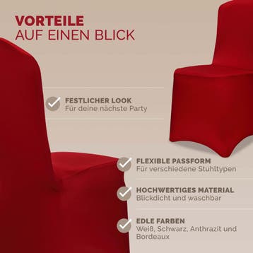 Stoelhoes Set van 2 Bordeaux (Stoelhoezen, Tafels-Stoelen), Tuin en Terras, Verzenden, Nieuw