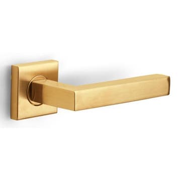Deurklink BASICS BSQ1-G op vierkant rozet PVD mat goud, Verzenden, Nieuw
