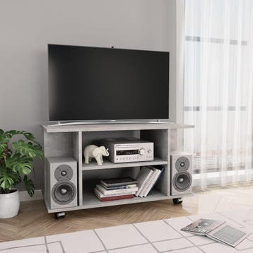 vidaXL Tv-meubel met wieltjes 80x40x45 cm bewerkt hout, Huis en Inrichting, Kasten | Televisiemeubels, Verzenden, Nieuw, 50 tot 100 cm