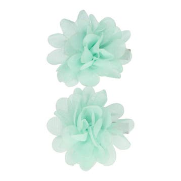 Haarspeld Duckklem 5cm – Haarbloem - Mintgroen - Set van 2, Nieuw