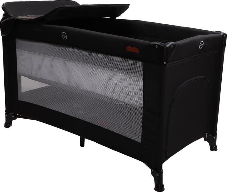 MamaLoes Raff Zwart Deluxe Campingbed incl. Aankleedvlak, Kinderen en Baby's, Babywiegjes en Ledikanten, Nieuw, Verzenden
