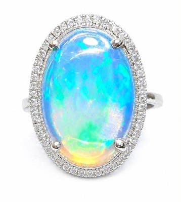 Zonder minimumprijs - Ring - 14 karaat Witgoud - 6.65ct. tw., Nieuw