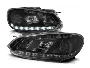 LED DRL koplampen Black geschikt voor VW Golf 6, Verzenden, Nieuw, Volkswagen