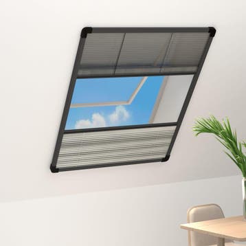 vidaXL Raamhor plissé met verduistering 80x120 cm aluminium, Verzenden, Nieuw