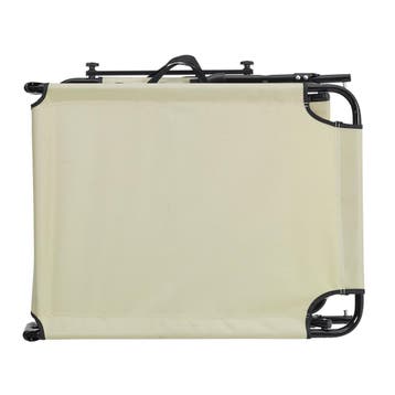 Ligbed ligstoel met zonneluifel 187x53x27 cm crème, Verzenden, Nieuw