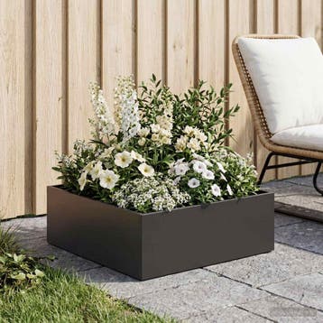 vidaXL Plantenbak Zwart 40 x 40 x 20 cm Koudgewalst staal, Minder dan 30 cm, Verzenden, Minder dan 60 cm, Nieuw