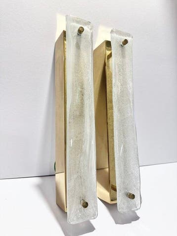 Sölken Leuchten - Wandlamp (2) - Bevroren glas, Antiek en Kunst, Antiek | Lampen
