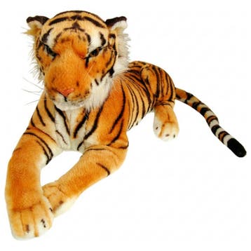 Grote tijger knuffel - pluche - liggend - 100 cm, Verzenden, Nieuw