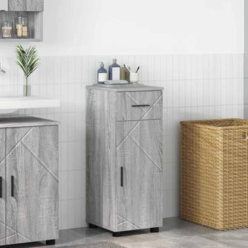 vidaXL Badkamer Kast Grijs Sonoma 30 x 35 x 80 cm Bewerkt, Verzenden, Nieuw