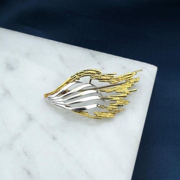Bicolor gouden broche, Sieraden, Tassen en Uiterlijk, Broches, Ophalen of Verzenden, Gebruikt, Goud, Goud