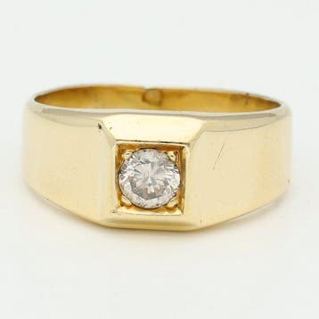 Ring - 18 karaat Geel goud Diamant (Natuurlijk), Nieuw