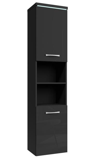 Badkamerkast Paso 35 x 35 x 160 cm Zwart Kolomkast, Verzenden, Nieuw, (Half)hoge kast