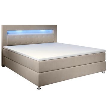 Boxspringbed / Boxspring Vancouver - 120 x 200 cm - Beige -, Huis en Inrichting, Slaapkamer | Boxsprings, Verzenden, Nieuw