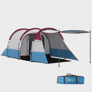 Outsunny Tunnel Tent voor 2 Personen met Luifel - Ideaal voo, Verzenden, Nieuw