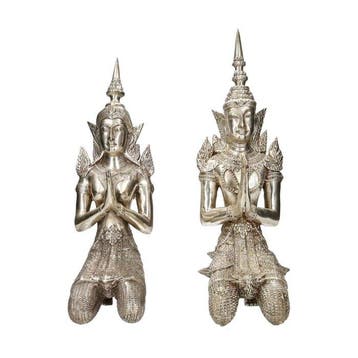 sculptuur, Vintage Teppanom - Temple guardians - 38 cm -