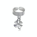 Zilveren oor cuff klaver vier, Sieraden, Tassen en Uiterlijk, Verzenden, Nieuw, Zilver