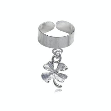 Zilveren oor cuff klaver vier, Verzenden, Nieuw, Zilver
