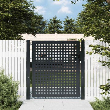 vidaXL Tuinpoort Antraciet 100x100 cm Staal, Verzenden, Nieuw