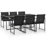 vidaXL 7-delige Tuinset met kussens poly rattan zwart, Tuin en Terras, Tuinsets en Loungesets, 6 zitplaatsen, Nieuw, Tuinset, Verzenden