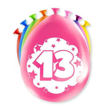 Party Ballonnen 13 Jaar (8st), Ophalen of Verzenden, Nieuw